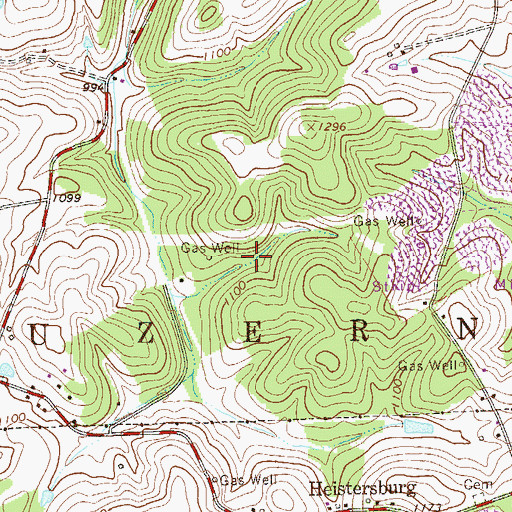 Topographic Map of Township of Luzerne, PA