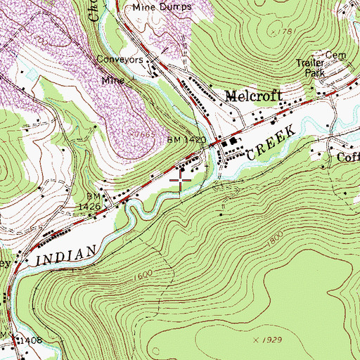 Topographic Map of Township of Saltlick, PA