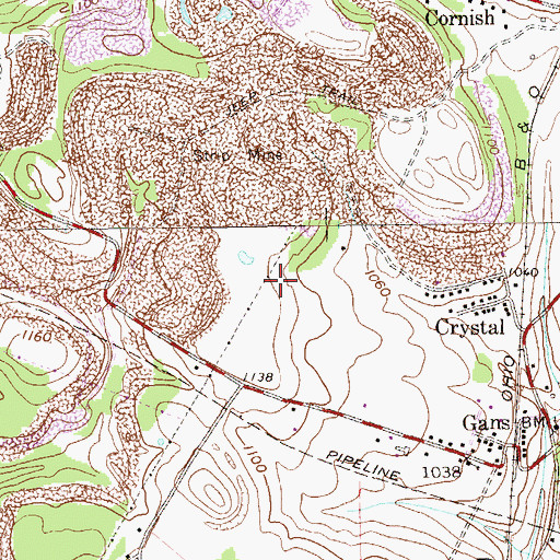 Topographic Map of Township of Springhill, PA