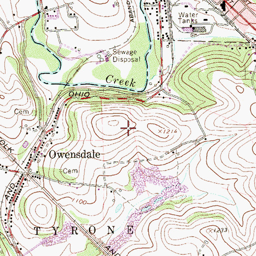 Topographic Map of Township of Upper Tyrone, PA