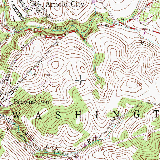 Topographic Map of Township of Washington, PA