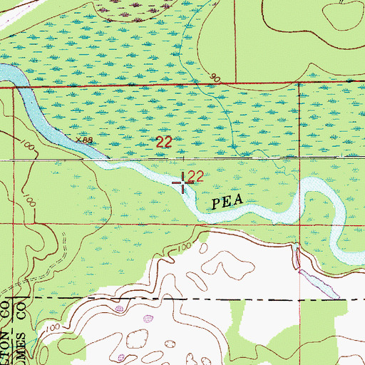 Topographic Map of Limestone Creek, AL
