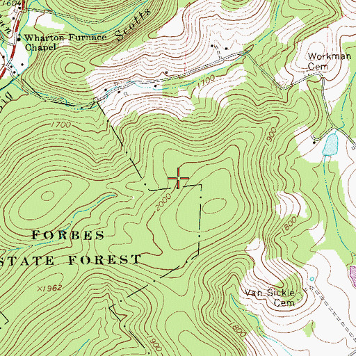 Topographic Map of Township of Wharton, PA