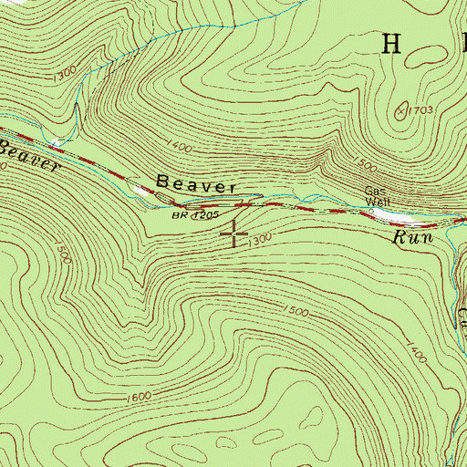 Topographic Map of Township of Hickory, PA