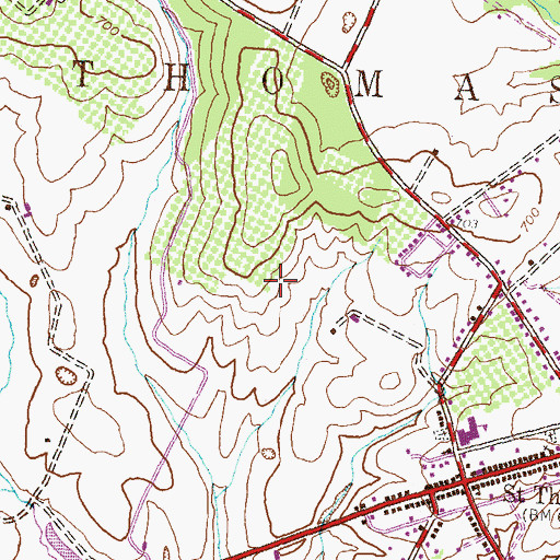 Topographic Map of Township of Saint Thomas, PA