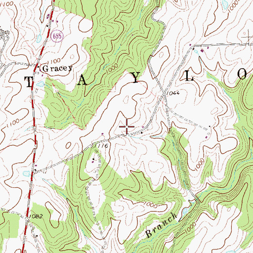 Topographic Map of Township of Taylor, PA