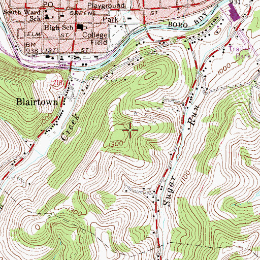 Topographic Map of Township of Franklin, PA