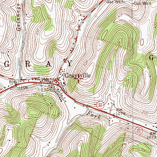 Topographic Map of Township of Gray, PA
