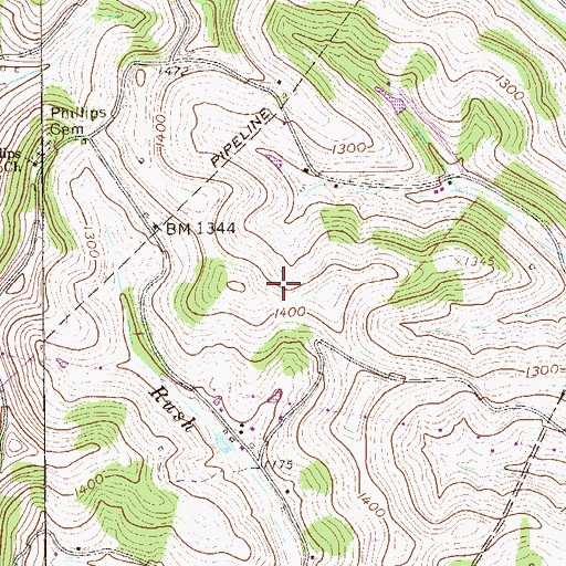 Topographic Map of Township of Wayne, PA
