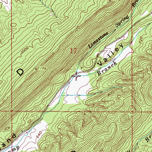 Topographic Map of Limestone Spring Branch, AL