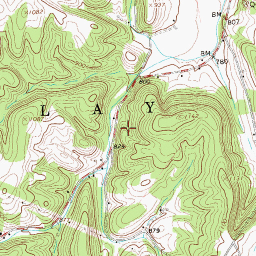 Topographic Map of Township of Clay, PA