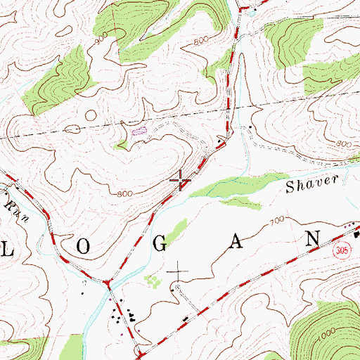 Topographic Map of Township of Logan, PA