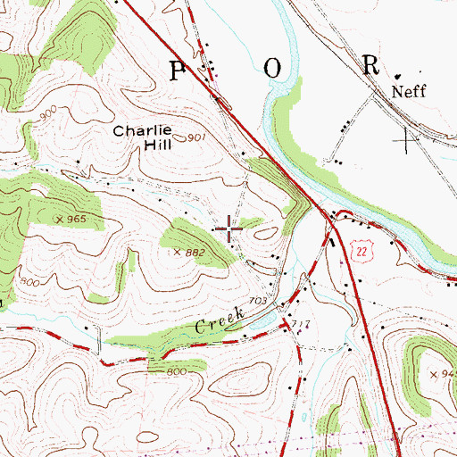 Topographic Map of Township of Porter, PA