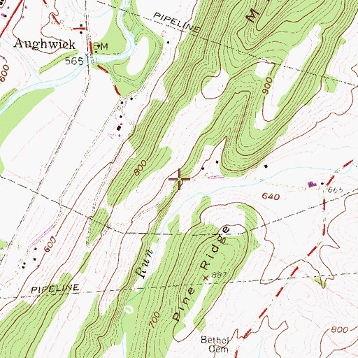 Topographic Map of Township of Shirley, PA
