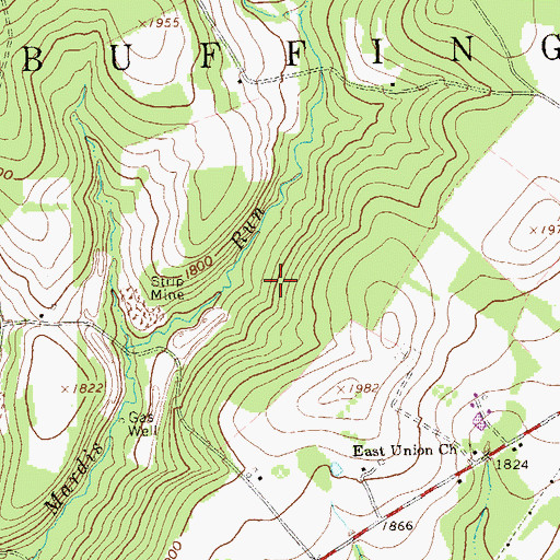 Topographic Map of Township of Buffington, PA
