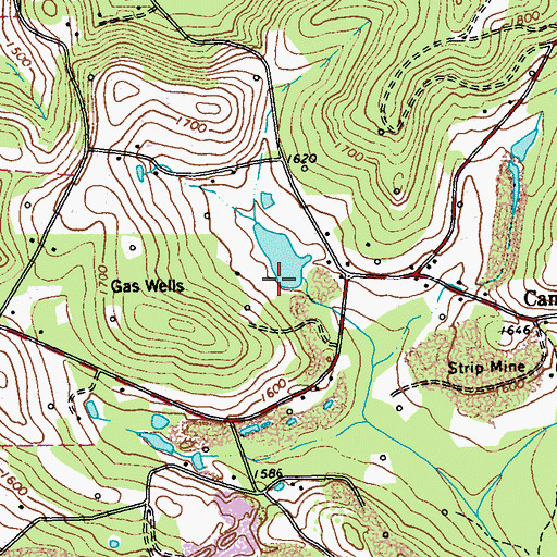 Topographic Map of Township of Canoe, PA