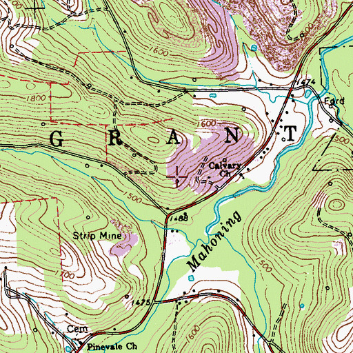 Topographic Map of Township of Grant, PA