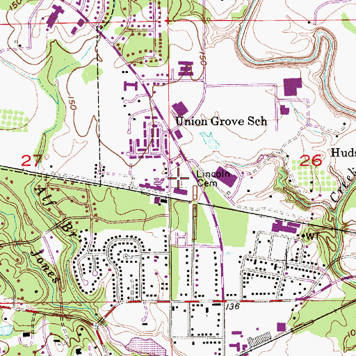 Topographic Map of Lincoln Cemetery, AL