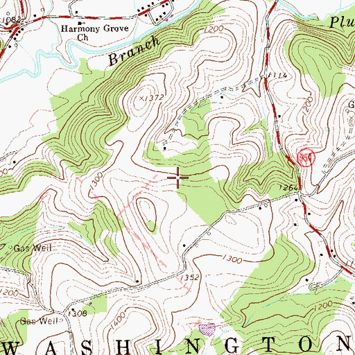 Topographic Map of Township of Washington, PA