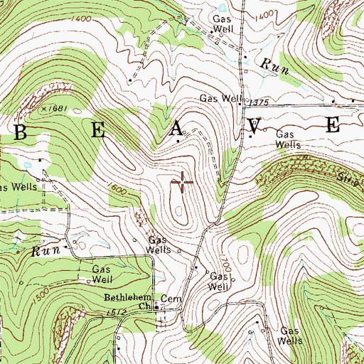 Topographic Map of Township of Beaver, PA