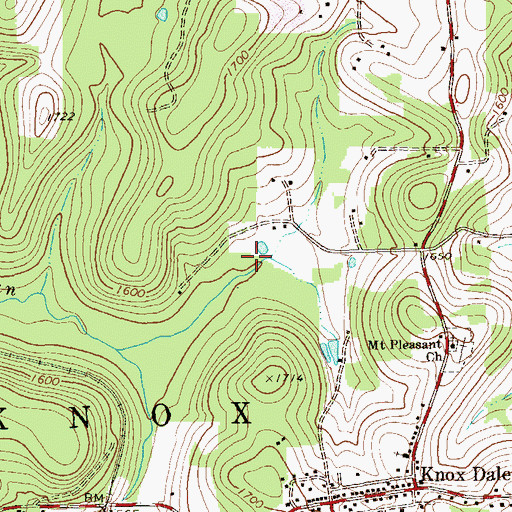 Topographic Map of Township of Knox, PA