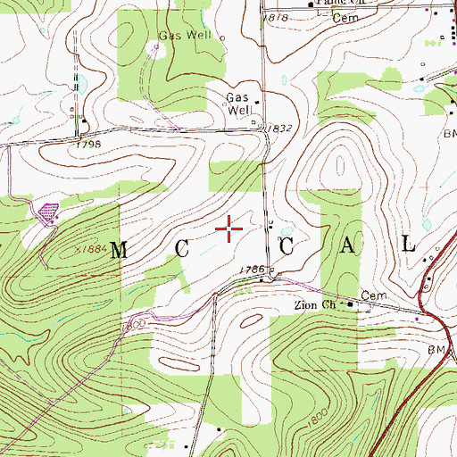 Topographic Map of Township of McCalmont, PA