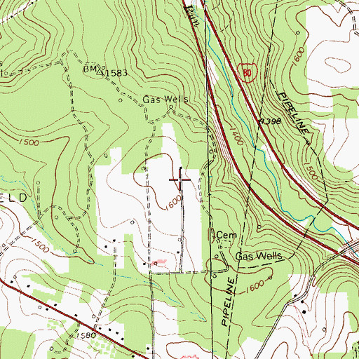 Topographic Map of Township of Pine Creek, PA