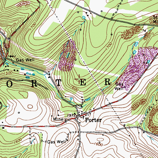 Topographic Map of Township of Porter, PA