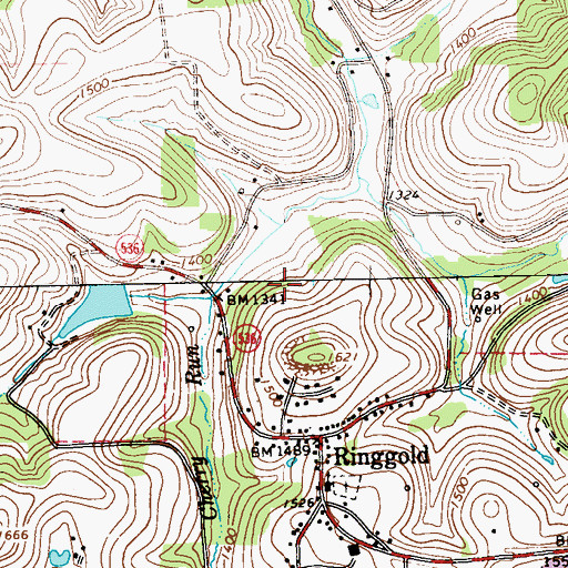 Topographic Map of Township of Ringgold, PA