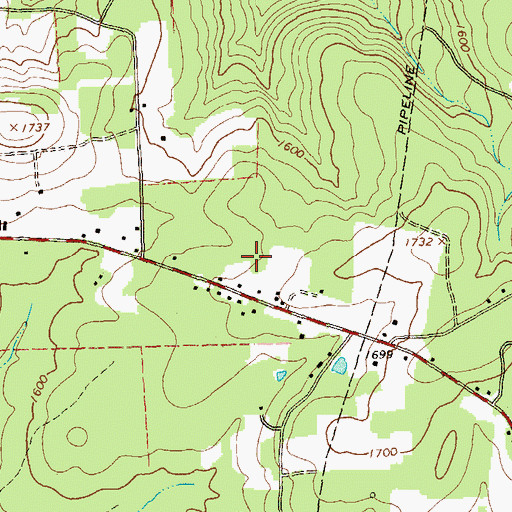 Topographic Map of Township of Warsaw, PA