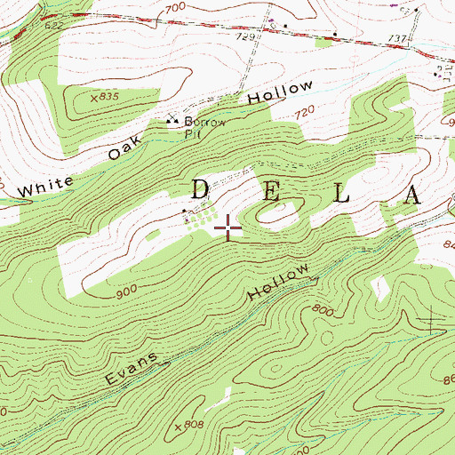 Topographic Map of Township of Delaware, PA