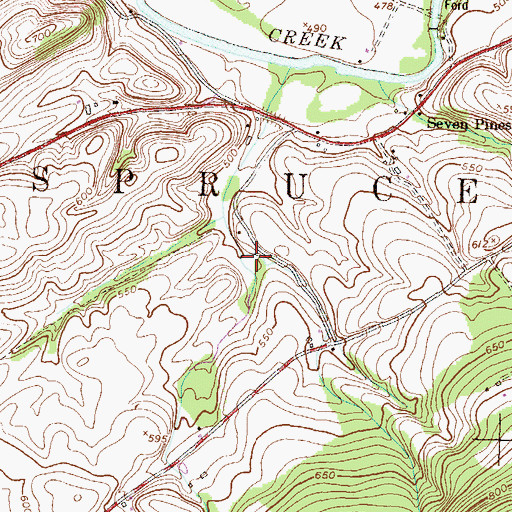 Topographic Map of Township of Spruce Hill, PA