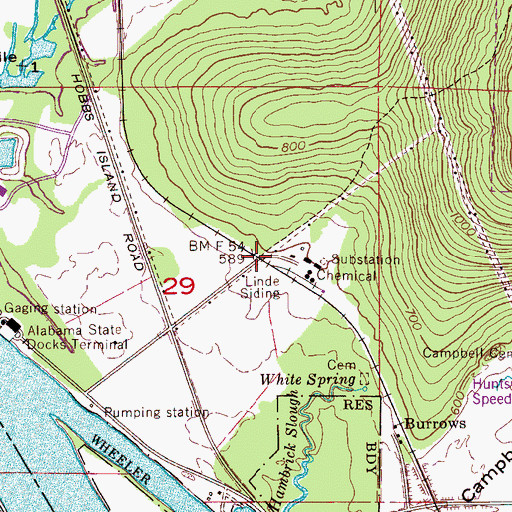 Topographic Map of Linde Siding, AL