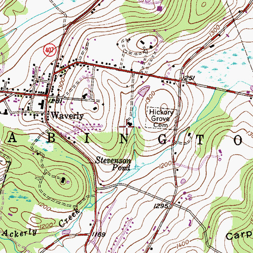 Topographic Map of Township of Abington, PA