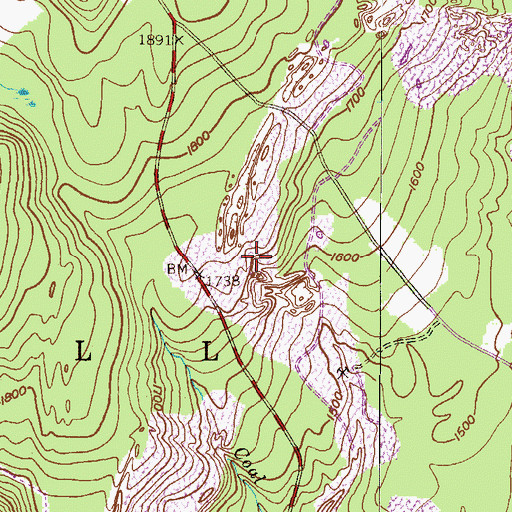 Topographic Map of Township of Fell, PA