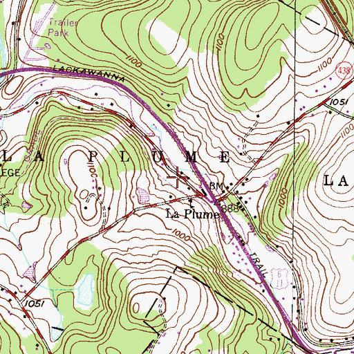 Topographic Map of Township of La Plume, PA