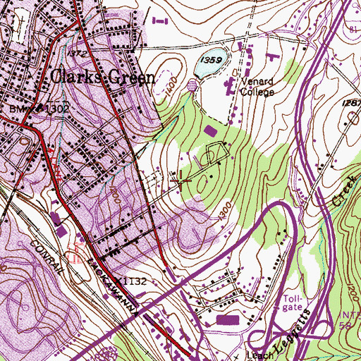 Topographic Map of Township of South Abington, PA