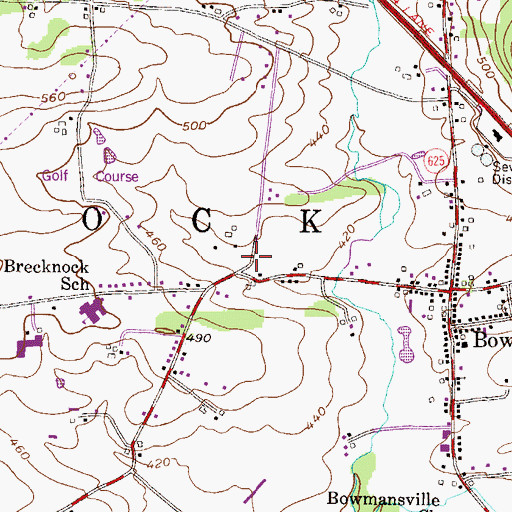 Topographic Map of Township of Brecknock, PA
