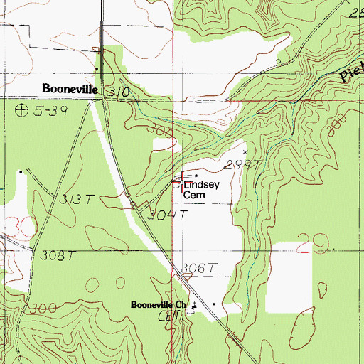 Topographic Map of Lindsey Cemetery, AL