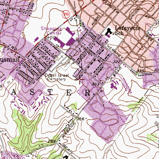 Topographic Map of Township of Lancaster, PA
