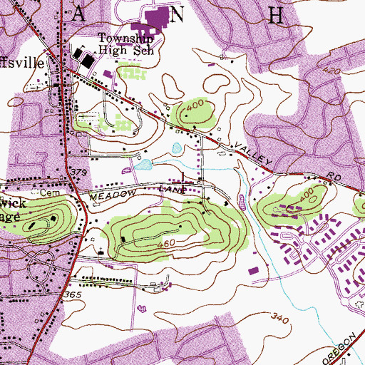Topographic Map of Township of Manheim, PA