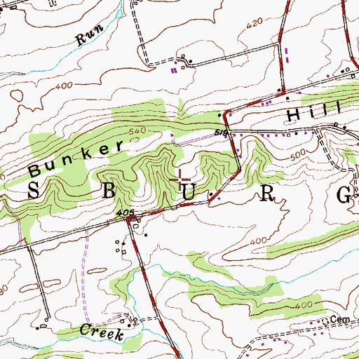 Topographic Map of Township of Strasburg, PA