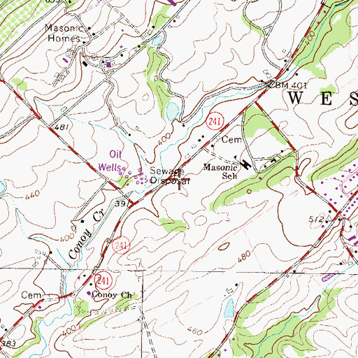 Topographic Map of Township of West Donegal, PA