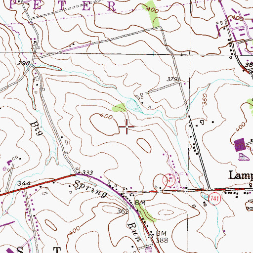 Topographic Map of Township of West Lampeter, PA