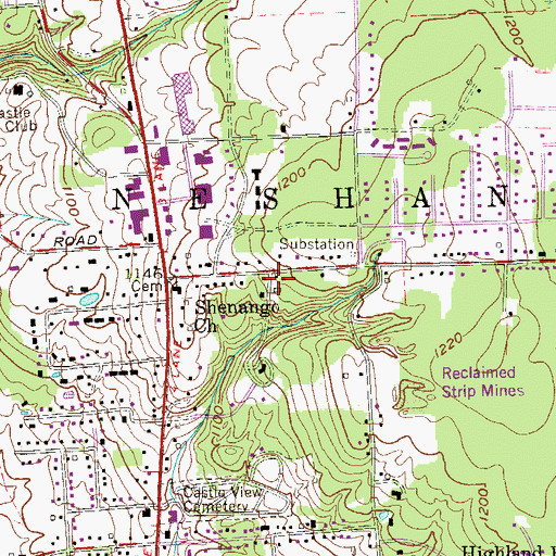 Topographic Map of Township of Neshannock, PA