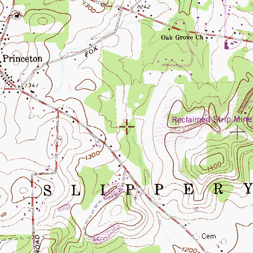 Topographic Map of Township of Slippery Rock, PA