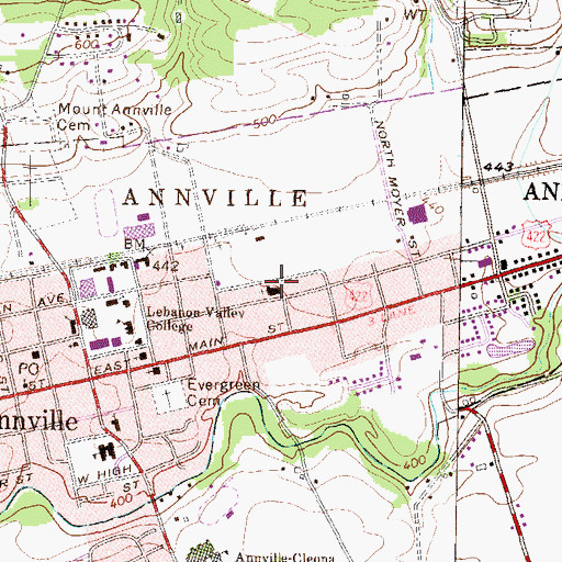Topographic Map of Township of Annville, PA