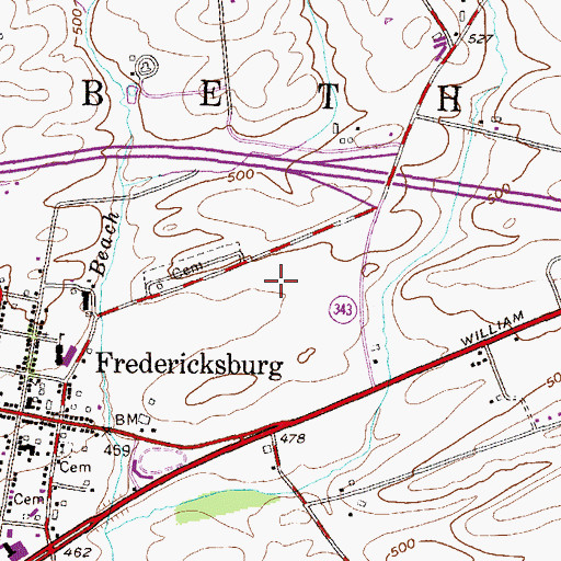 Topographic Map of Township of Bethel, PA