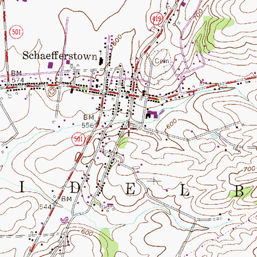 Topographic Map of Township of Heidelberg, PA