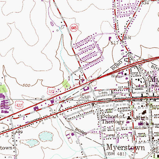 Topographic Map of Township of Jackson, PA
